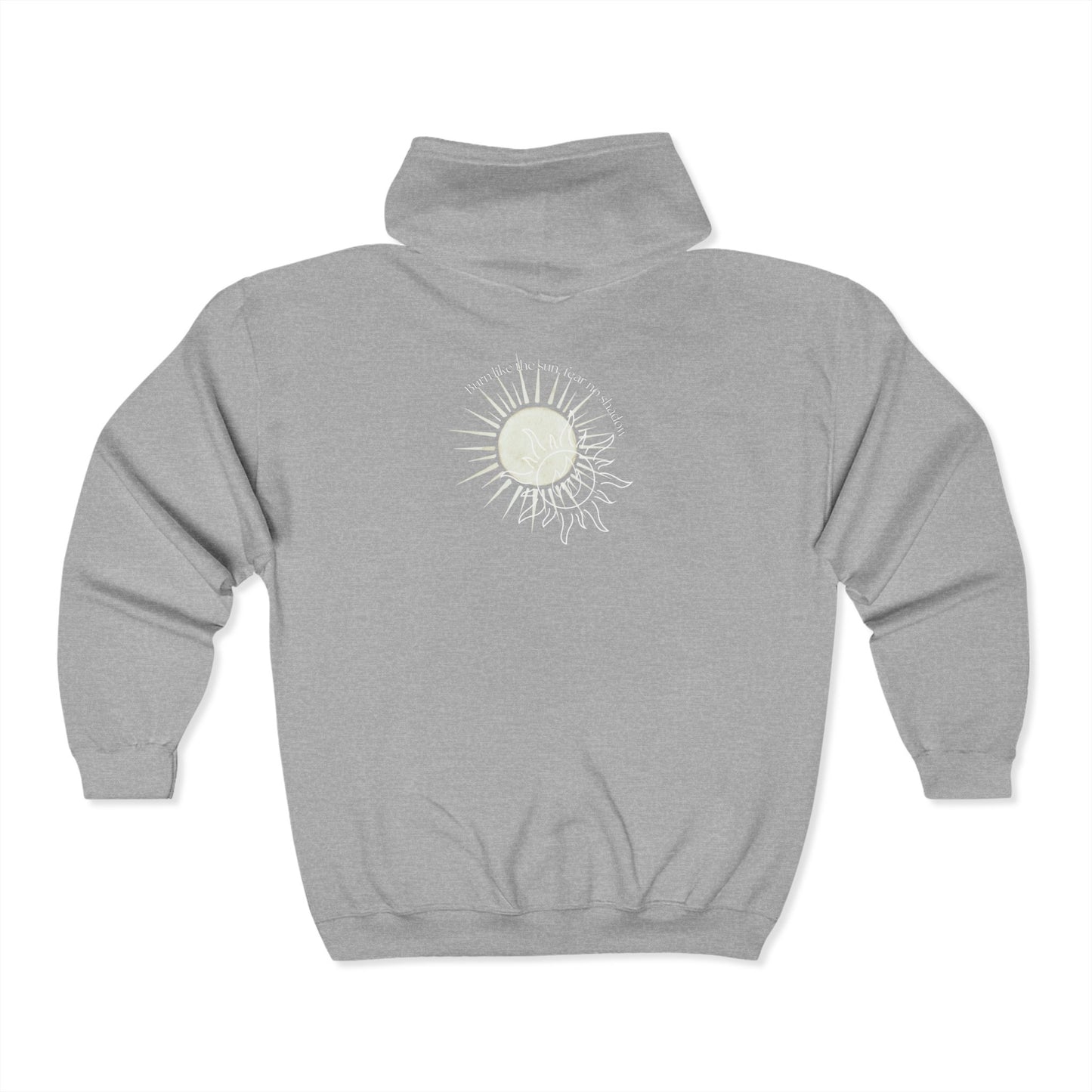 Inspirational Sun Design Full Zip Hoodie for Comfort and Motivation