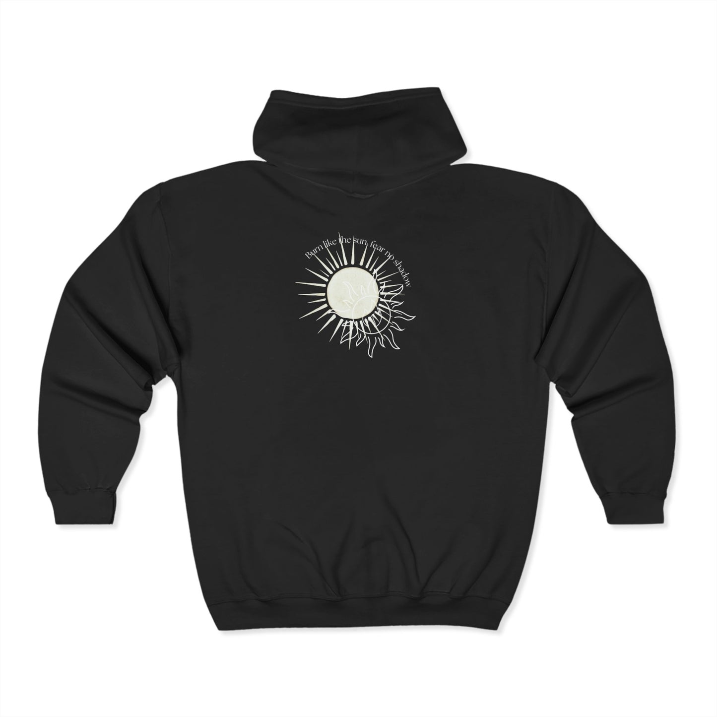 Inspirational Sun Design Full Zip Hoodie for Comfort and Motivation