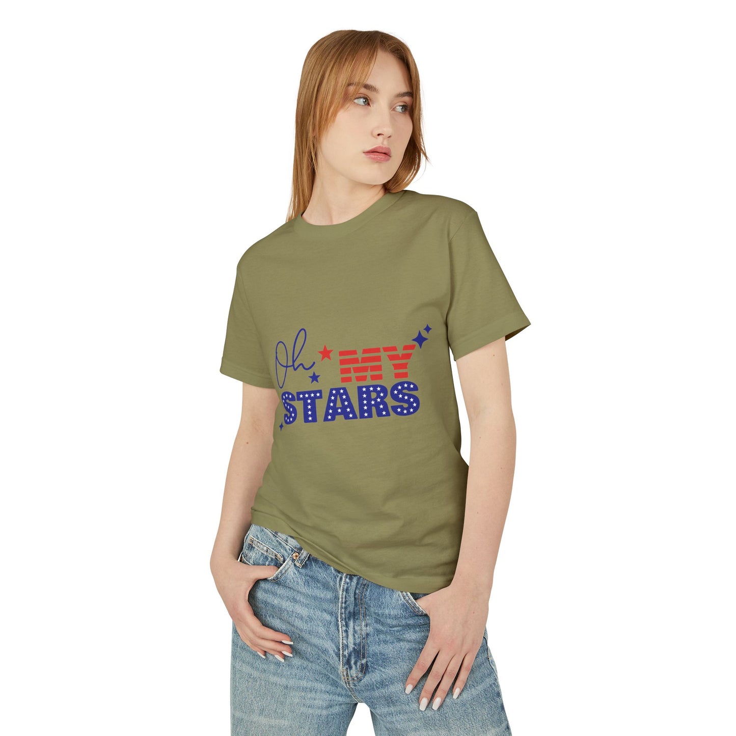 Patriotic Statement Tee - "Oh My Stars" Design
