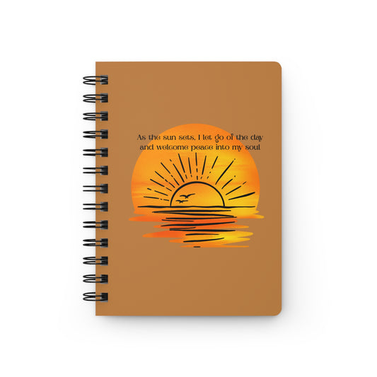Inspirational Spiral Bound Journal - "Let Go of the Day" Sunsets Design